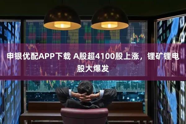 申银优配APP下载 A股超4100股上涨，锂矿锂电股大爆发